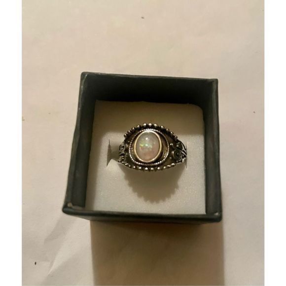 OPAL N SILVER VINTAGE RING - Picture 4 of 6